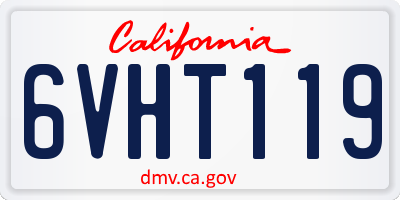 CA license plate 6VHT119