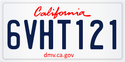 CA license plate 6VHT121
