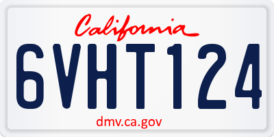 CA license plate 6VHT124