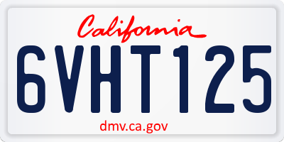 CA license plate 6VHT125
