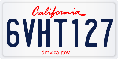 CA license plate 6VHT127