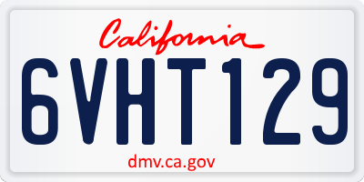 CA license plate 6VHT129