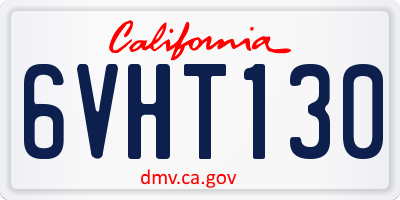 CA license plate 6VHT130