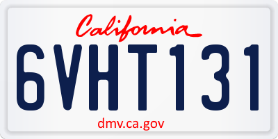 CA license plate 6VHT131