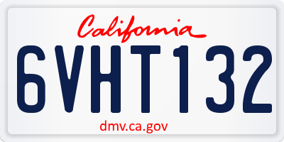 CA license plate 6VHT132