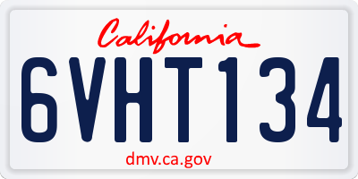 CA license plate 6VHT134