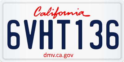 CA license plate 6VHT136