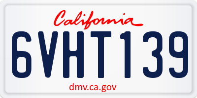 CA license plate 6VHT139