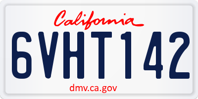 CA license plate 6VHT142
