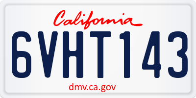 CA license plate 6VHT143
