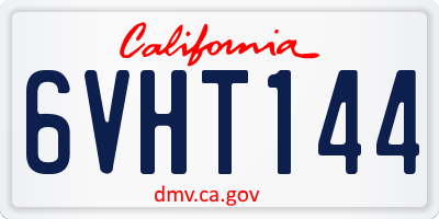 CA license plate 6VHT144