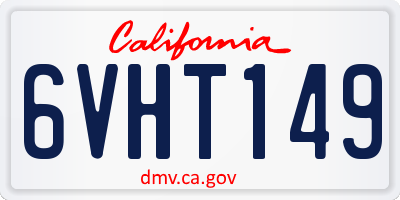 CA license plate 6VHT149