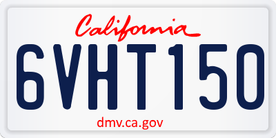 CA license plate 6VHT150