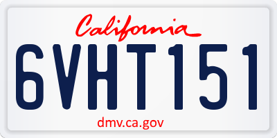 CA license plate 6VHT151
