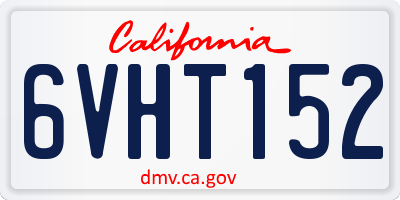 CA license plate 6VHT152