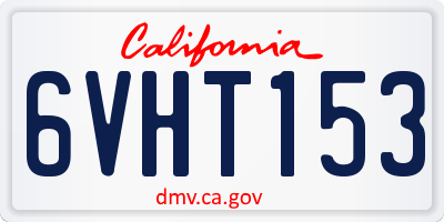 CA license plate 6VHT153