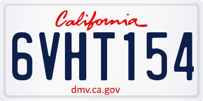 CA license plate 6VHT154