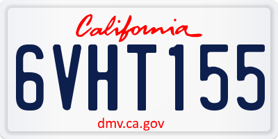 CA license plate 6VHT155