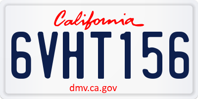 CA license plate 6VHT156