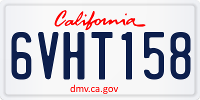 CA license plate 6VHT158
