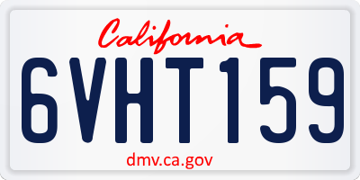 CA license plate 6VHT159