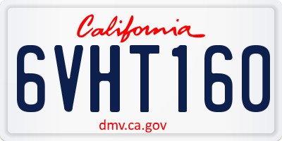 CA license plate 6VHT160