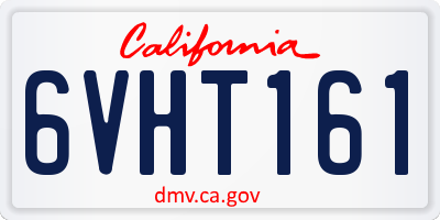 CA license plate 6VHT161