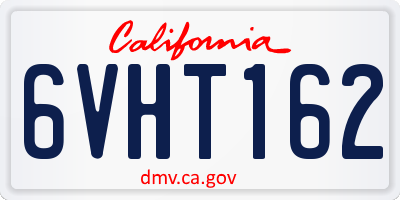 CA license plate 6VHT162