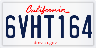 CA license plate 6VHT164