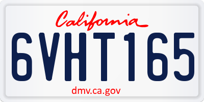 CA license plate 6VHT165