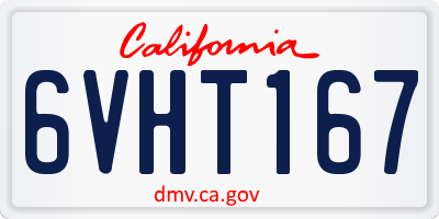 CA license plate 6VHT167