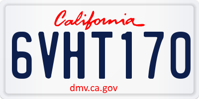 CA license plate 6VHT170