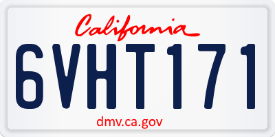 CA license plate 6VHT171