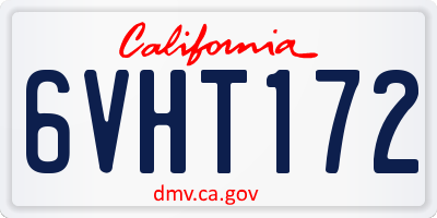 CA license plate 6VHT172