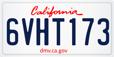 CA license plate 6VHT173