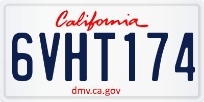 CA license plate 6VHT174