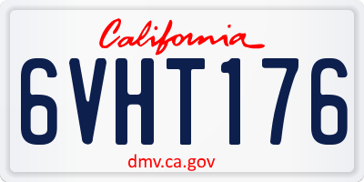 CA license plate 6VHT176