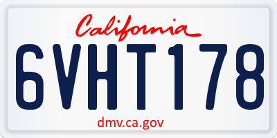 CA license plate 6VHT178