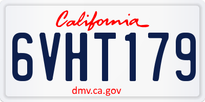 CA license plate 6VHT179