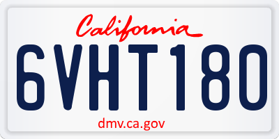 CA license plate 6VHT180