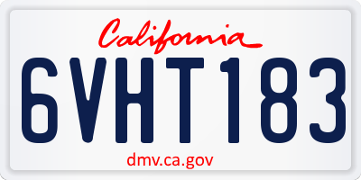CA license plate 6VHT183