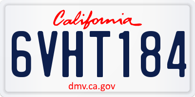 CA license plate 6VHT184