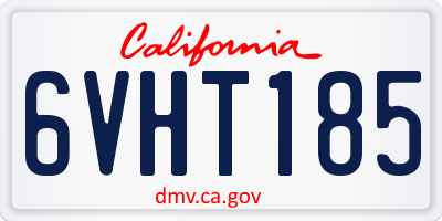 CA license plate 6VHT185