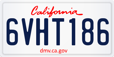 CA license plate 6VHT186