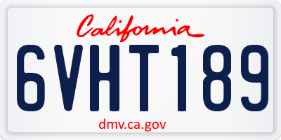 CA license plate 6VHT189