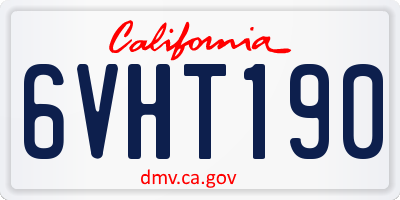 CA license plate 6VHT190