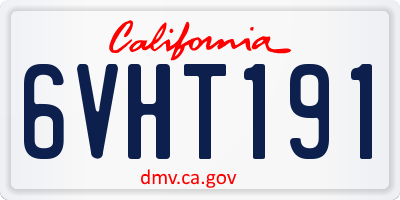 CA license plate 6VHT191