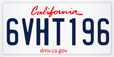 CA license plate 6VHT196