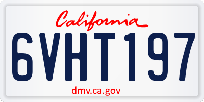 CA license plate 6VHT197