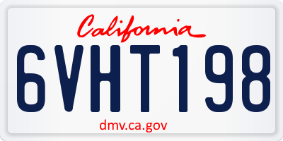 CA license plate 6VHT198